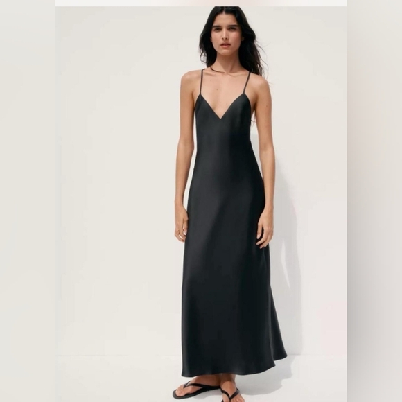 Zara Dresses & Skirts - Zara Satin Effect Midi Dress